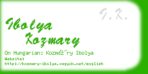 ibolya kozmary business card